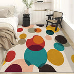 Mid Century Modern Rugs for Home Decor, 6x8 ft, Boho Geometric Circle Area Rugs for Living Room, Soft Non Slip Washable Abstract Geometry Carpet Bedroom Decorations Dt-Ghf-19