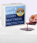 100% Waterproof Mattress Protector Or Your Money Back Twin Size-Premium Fitted Terry Cover - Noiseless, Soft & Cooling - Secure Fit up to 16” Deep Pockets -Machine Washable & Wrinkle-Free - White