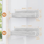 Mystozer Magnetic Spice Rack for Refrigerator, Kitchen Organizer and Storage Shelf, Wood White(4 Pack)