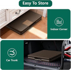 4ft Folding Table, Foldable Picnic Table Portable Table for Indoor Outdoor Use Heavy Duty Plastic Table Camping Table for Party, BBQ, Brown