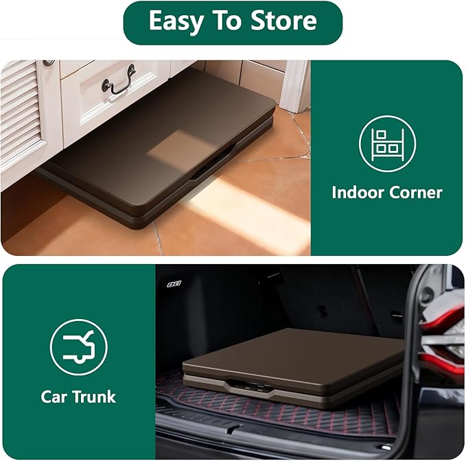4ft Folding Table, Foldable Picnic Table Portable Table for Indoor Outdoor Use Heavy Duty Plastic Table Camping Table for Party, BBQ, Brown
