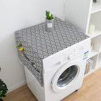 AKOAK 1 Pack 55 x 130cm /22 "x 51" Geometric Washing Machine Refrigerator Dust Cover, Multi-Purpose Household Cotton Linen Dust Microwave Cover, with Storage Pouch (Fish Scale)