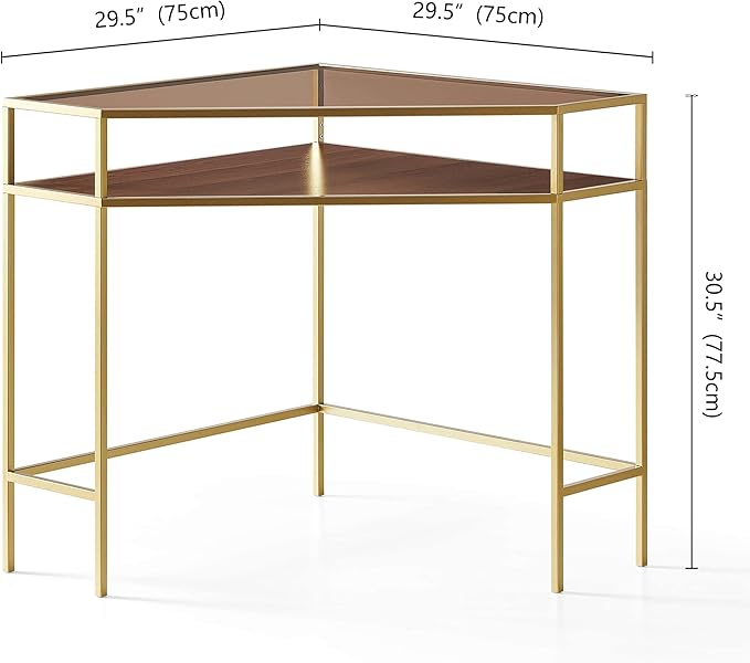 LumFurn Corner Table for Small Space, Triangle Computer Desk for Living Room