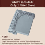 Fitted Sheet for Full Size Air Matress, with 18-24 Inch Extra Deep Pocket, Soft Breathable Air Mattress Sheet Cover for Inflatable Bed, Grey