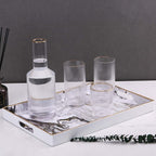 Decorative Tray, Marbling Plastic Tray with Handles, Rectangular Vanity Tray and Serving Tray for Bathroom, Kitchen, Ottoman and Coffee Table, 15.6” x 10.2”, White