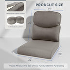 10-Piece Outdoor Patio Cushion Set - Fade & Water Resistant with Removable Olefin Cover, 22x24x4 Inch Memory Foam Cushions for Wicker Sectional Sofa – Grey/Crescent