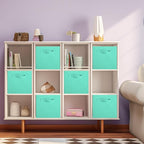 ShellKingdom Storage Bins, Foldable Fabric Storage Cubes and Cloth Organizer Drawer for Closet and Toys, 6 Pack (Mint Green)