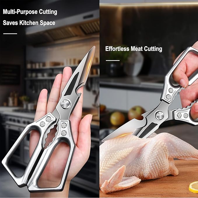TUOLEWE Heavy Duty Kitchen Scissors - 3.0mm Thickened Blades