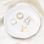 ProCase Ceramic Jewelry Tray, Initial Ring Dish Trinket Plate Engagement Gift, Small Personalized Monogram Ring Bowl for Wedding, White Decorative Jewelry Holder for Women Vanity -Letter Y