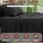 Extra Deep Pocket Queen Sheets 18-24 Inch 1000 Thread Count 100% Egyptian Cotton Sateen Weave Soft Breathable 4 Pieces（Queen,Black）
