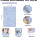 Light Blue Self Adhesive Velvet Flocking Liner for Jewelry Box Dresser 15.7"x118" Soft Felt Drawer Liner Roll Removable Felt Fabric Wallpaper Velvet Contact Paper for Cabinets Shelf Liners