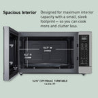 Panasonic NN-SN76LS 1.6 cu.ft Cyclonic Inverter Countertop Microwave Oven 1250Watt Power with Genius Sensor Cooking, 19.44"D x 21.88"W x 11.94"H, Stainless Steel