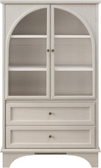 52" Tall Display Cabinet with Glass Doors, Glass Display Case Storage Cabinets