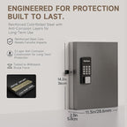 32 Key Lock Box Wall Mount, Smart Key Cabinet One Time Password/APP Bluetooth/Fixed/Wi-Fi Remote/Key Unlock, Key Management for Valets/Realtors/Office/Hotel