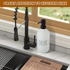 VIMERPA Dish Soap Dispenser, Matte White Soap Dispenser for Kitchen, Glass Dishes Soap Dispenser with Plastic Pump, 17 Fl Oz Refillable Liquid Soap Bottle Container, Farmhouse Kitchen Decor