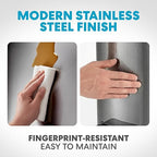 SIMPLI-Magic 6L/1.6G Stainless Steel Bathroom Trash Can with Hands-Free Foot Pedal, Quiet Soft-Close Lid, Compact Space-Saving Size