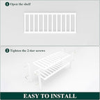 Smiry Bamboo Shoe Rack, 2 Tier Free Standing Wooden Shoe Organizer, Stackable Wood Shoe Storage Shelf for Closet, Entryway, 12 Vertical Slats, One-piece Standard Legs, 26.8"x11"x13", White