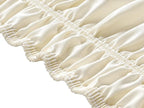 Ivory Wrap Around Bed Skirts with 16" Drop - Three Sides Fabric Adjustable Elastic Dust Ruffle Silky Soft -600 TC Stretchy Bed Skirt-King XL(78"X 84") Ivory