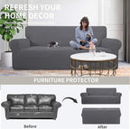Easy-Going Stretch Chair Sofa Slipcover 1-Piece Couch Sofa Cover Furniture Protector Soft with Elastic Bottom for Kids, Pet. Spandex Jacquard Fabric Small Checks (Chair, Gray)