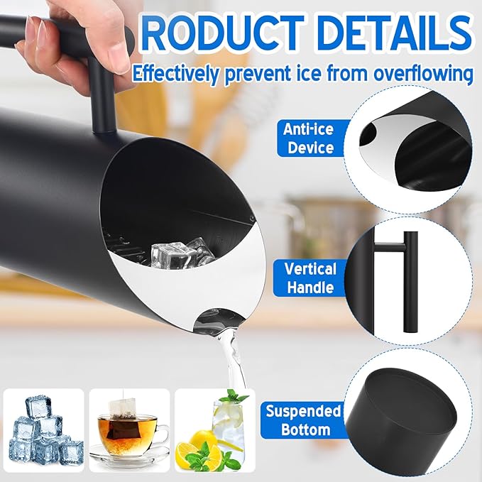 Funnymoom 3 Pack 70oz/2l Stainless Steel Water Pitcher Modern Metal Pitcher with Ice Guard Silver Carafe Drink with Handle or Iced Hot Drink Tea Juice Coffee Beer