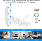 XHF 30pcs Adhesive Cable Wire Clips white, Outdoor Cable Management Wire Organizer Cord Holder for Under Desk, Car, Wall, TV PC Ethernet Cable