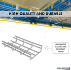 Kable Kontrol Cantilever Wall Bracket – 12” Width - Wire Mesh Tray Cable Management Rack Cords Organizer Cable Basket, Zinc Plated Steel NEC Approved for Network, Fiber Optic, Cabling Accessory