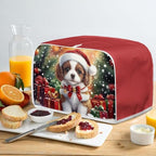 ZFRXIGN Christmas Puppy Dog Toaster Cover 4 Slice Toaster Dust Cover Small Appliance Covers Toaster Oven Cover Dust Cover Kitchen Decorative Protector Cavalier King Charles Spaniel Dog