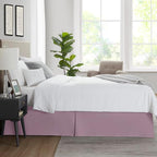 Nestl Dusty Purple Bed Skirt Cal King Size - Cal King Bed Skirt 14 Inch Drop - Brushed Microfiber Bed Skirts - Hotel Quality Pleated Bed Skirt - Shrinkage & Fade Resistant