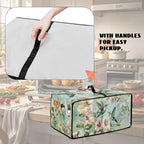 Air Fryer Toaster Oven Dust Cover Protective Convection Oven Cover with Pockets and Handle for Kitchen Countertop, M, 16.5 x 20.5 x 10 Inches, Retro Hummingbird Hibiscus Flower Green