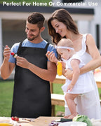 Foaincore 36 Pack Bib Aprons Bulk Plain Aprons for Man Woman Adult Unisex Apron Machine Washable Adjustable Bib Apron(Black)