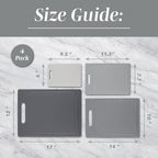 COOK WITH COLOR Non-Slip Cutting Board Set – Kitchen Essentials with Easy Grip Handle for Meat, Veggies, and Fruits, 4 Cutting Boards, Gray-New