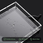 Acrylic Bathroom Vanity Tray, Rectangle Decorative Countertop Perfume Dish Soap Holder, Clear Organizer for Kitchen Toilet Tank, 11.02"x6"x1.1"