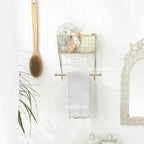 DII Rustic Farmhouse Bathroom Décor, Metal Storage, Small Towel Bar, Gold
