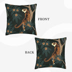 NBFKDO Pillow Cover,Tiger and Peacock (1) Throw Pillow Case Modern Cushion Cover Square Pillowcase Decoration for Sofa Bed Chair Car 18 X 18 Inch