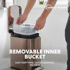SIMPLI-Magic 6L/1.6G Stainless Steel Bathroom Trash Can with Hands-Free Foot Pedal, Quiet Soft-Close Lid, Compact Space-Saving Size