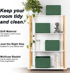 4 Pack Storage Baskets for Organizing, Woven Baskets for Shelves - Perfect for Toys, Books, Towels, and Clothes, Durable Gift Basket Bins Toy Storage, 12.7''L x9''W x7.8''H, Green