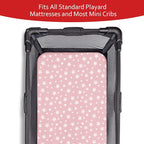 Pack and Play Sheets Girl, 4 Pack Mini Crib Sheets, Stretchy Pack n Play Playard Fitted Sheet, Compatible with Graco Pack n Play, Soft and Breathable Material, Pink