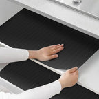 Shelf and Drawer Liner for Kitchen Cabinets Non-Adhesive, Strong Grip Non-Slip Thickened Cabinet Liners for Shelves, Waterproof Mats for Dresser Cupboard, Black, 23 in x 20 Feet