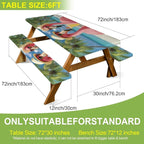ANNA QUEEN Summer Flamingos Summer Flower Picnic Table Cover 6FT with Bench Covers Picnic Table Cover Set 3PCS 72"x30", Outdoor Bench and Tablecloth Furniture Protection