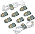CAILLU Cord Organizer,Cord Keeper,Cable Organizer USB Holder,Cable Management,Cable Straps,Earbud case,wrap Headset Winder,Phone Earphone Clips Ties (Dark green Cord Organizer)