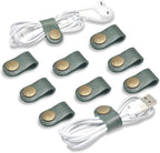 CAILLU Cord Organizer,Cord Keeper,Cable Organizer USB Holder,Cable Management,Cable Straps,Earbud case,wrap Headset Winder,Phone Earphone Clips Ties (Dark green Cord Organizer)