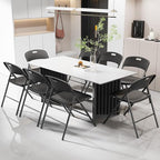 VINGLI Folding Chairs, Plastic Foldable Chair, Capacity up to 350 lbs, Portable Seating for Indoor Outdoor Events Parties Camping Work School Commercail (10, Black)