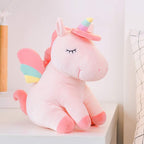 Lazada Unicorn Stuffed Animal Plush with Rainbow Wings Pink 12 Inches
