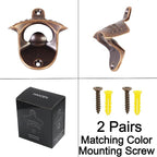 Vintage Copper Bottle Cap Opener Wall Mount, Retro Beer Bottle Opener with Screws for Homes Kitchen (Pack of 2)
