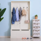 HOMCOM Hall Tree with Bench and Shoe Storage, 3-in-1 Entryway Bench with Coat Rack, 5 Hooks and Flip Top Storage Compartment, Cream White