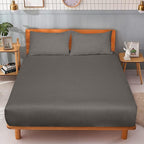 ROYALE LINENS 300 Thread Count 100% Long Staple Combed Cotton Fitted Sheet Full - Super Soft Deep Pocket Bottom Sheet - Fitted Sheets Only - Elastic Sheets (Full, Grey)
