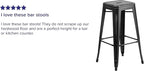 Flash Furniture Kai Commercial Grade 4 Pack 30" High Backless Distressed Black