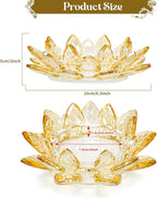 Crystal Flower Jewelry Tray, Luxury Transparent Decorative Trinket Dish for Rings, Earrings, Necklaces, Keys for Vanity Dresser Nightstand, Elegant Gift for Women Mother's Day (1, 6.3"(W)- Gold)