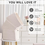 ICERZCZ Storage Baskets for Organizing Shelves, Woven Cotton Rope Bins for Baby Nursery Organization, Book Toy Towel Organizer, 15"x11"x9.5", 3 Packs, Off White
