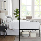 Nestl White Bed Skirt Cal King Size - Cal King Bed Skirt 14 Inch Drop - Brushed Microfiber Bed Skirts - Hotel Quality Pleated Bed Skirt - Shrinkage & Fade Resistant
